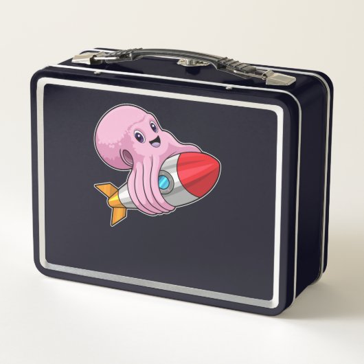 Octopus with Rocket メタルランチボックス (裏面)