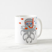 Octopus With Scuba Diving Snorkling Octopus For コーヒーマグカップ (正面右)
