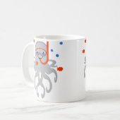 Octopus With Scuba Diving Snorkling Octopus For コーヒーマグカップ (正面左)