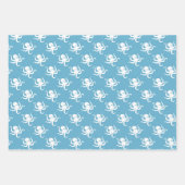 Octopuses Wrapping Paper Set of3 ラッピングペーパーシート (正面3)
