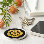 Oda Mon Japanese samurai clan faux gold on black キーホルダー (側面)
