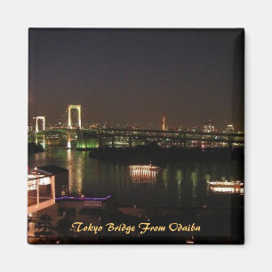 Odaiba、東京日本からの東京橋 マグネット