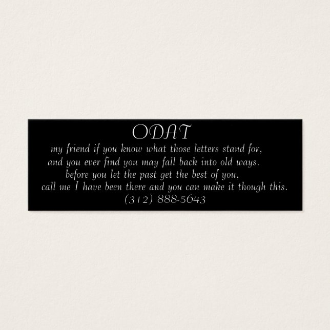 ODAT （友人に電話）プロファイルカード (正面)