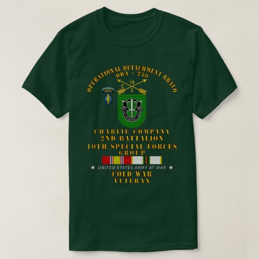 ODB 230 C Co 2nd Bn 10th SFG w COLD SVC Tシャツ (デザイン正面)