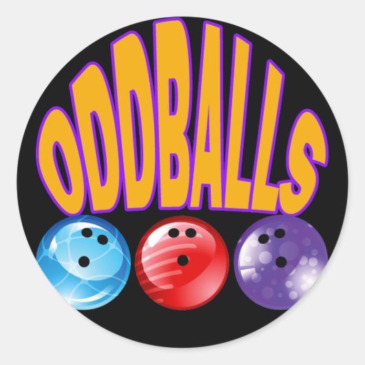 ODBALLS -ボーリングチーム名 ラウンドシール (正面)
