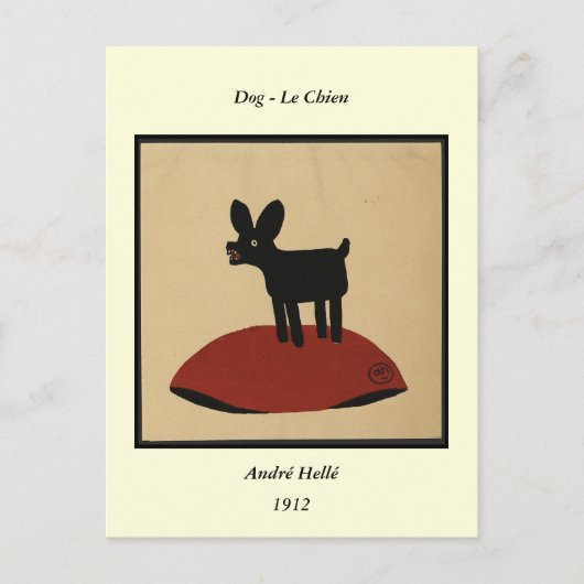 Odd おもしろい Looking Dog – 本カラフルイラストレーション ポストカード (正面)