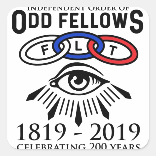 Odd Fellows LinksとEye 200ステッカー スクエアシール (正面)