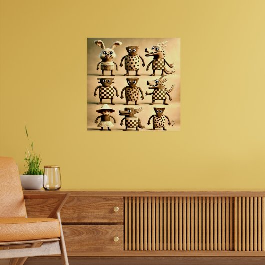 Odd Friends - 市松模様に & Dots Creative Family ポスター (リビング2)