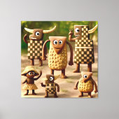 Odd Friends – 森とド市松模様にット・クランのポスター キャンバスプリント (正面)