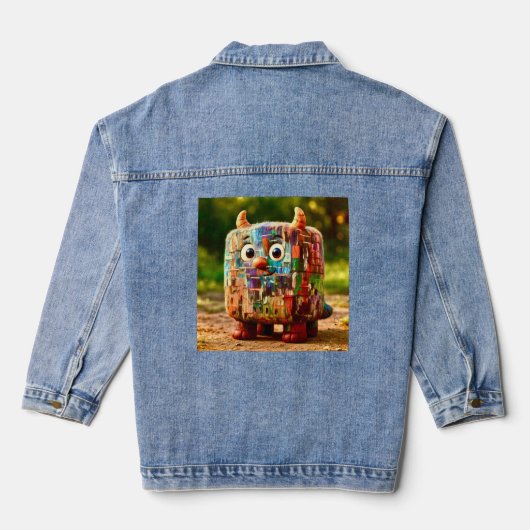 Odd Friends - Patchwork Cube Monster Poster デニムジャケット (裏面)