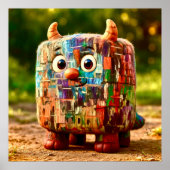 Odd Friends – Patchwork Cube Monster Poster ポスター (正面)
