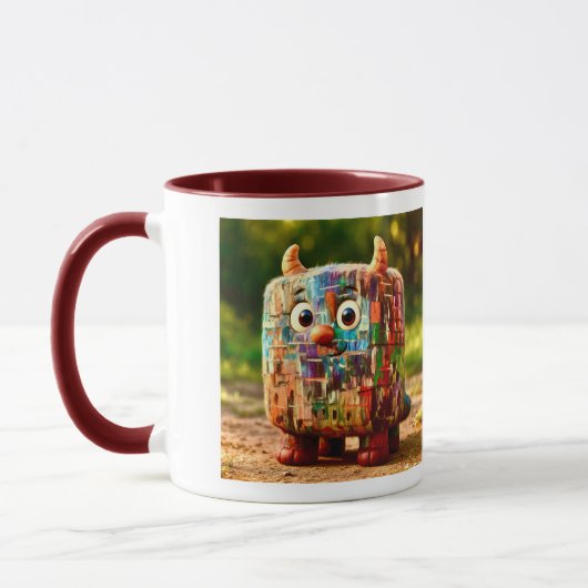 Odd Friends - Patchwork Cube Monster Poster マグカップ (左)