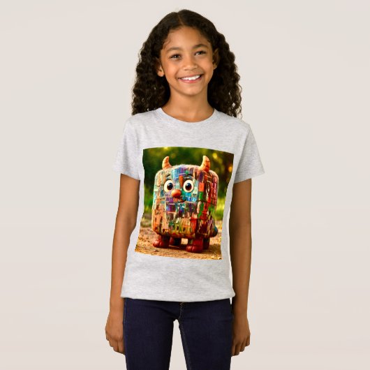 Odd Friends - Patchwork Cube Monster Poster Tシャツ (正面フル)