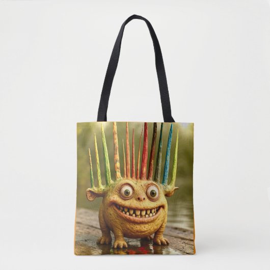 Odd Friends – Rainbow Spikes Monster Canvas トートバッグ (正面)