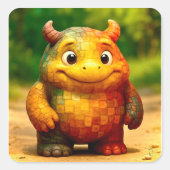 Odd Friends - Rainbow Tile Monster Poster スクエアシール (正面)