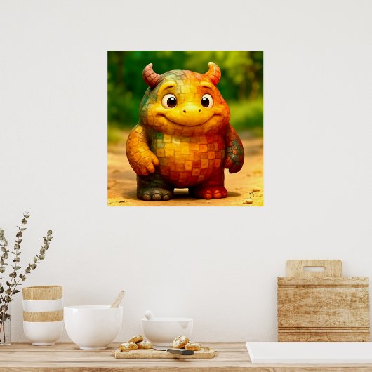 Odd Friends - Rainbow Tile Monster Poster ポスター (キッチン)