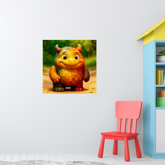 Odd Friends - Rainbow Tile Monster Poster ポスター (子ども部屋1)