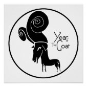 Odd Ramヤギ年中国の〔占星術の〕十二宮図誕生日ポスター ポスター (正面)