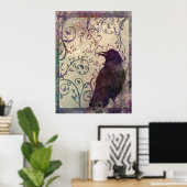 Odd Thoughts超現実的な水彩画インク汚れアート ポスター (ホームオフィス)