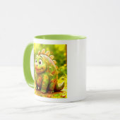 OddFriends – かわいい丸っぽいディーノポスター マグカップ (正面左)