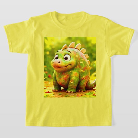 OddFriends – かわいい丸っぽいディーノポスター Tシャツ (レイダウン)