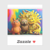 OddFriends – Colorful Fantasy Creature Trio Canvas シール (シート)