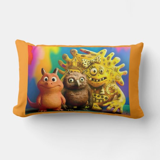 OddFriends Trio Colorful Pillow ランバークッション (正面)