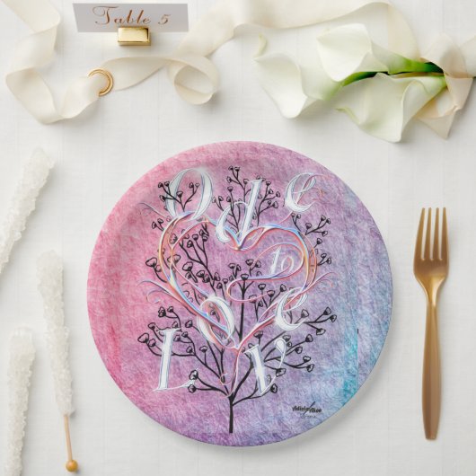 Ode to Love紙プレートby Poet Adiela Akoo ペーパープレート (ウェディング)