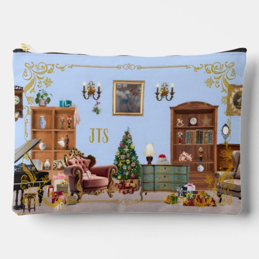 Ode to Nutcracker Ballet Blue Large Accessory Bag アクセサリーポーチ (正面)