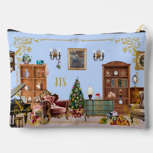 Ode to Nutcracker Ballet Blue Large Accessory Bag アクセサリーポーチ (裏面)