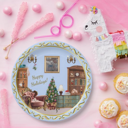 Ode to The Nutcracker Ballet Blue  ペーパープレート (パーティー)