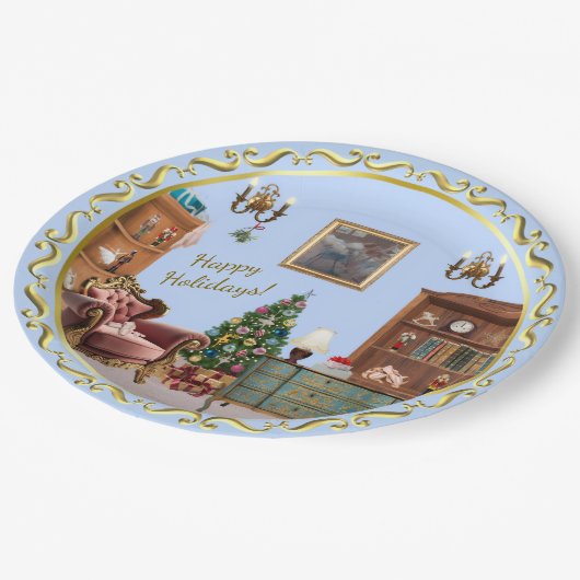 Ode to The Nutcracker Ballet Blue  ペーパープレート (アングル)