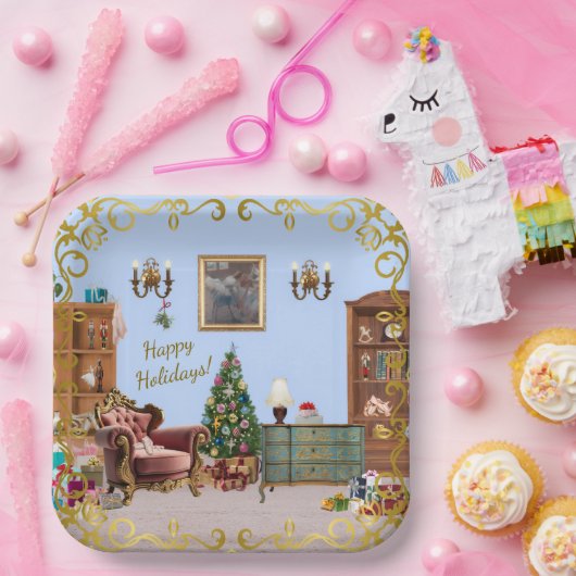 Ode to The Nutcracker Ballet Blue ペーパープレート (パーティー)