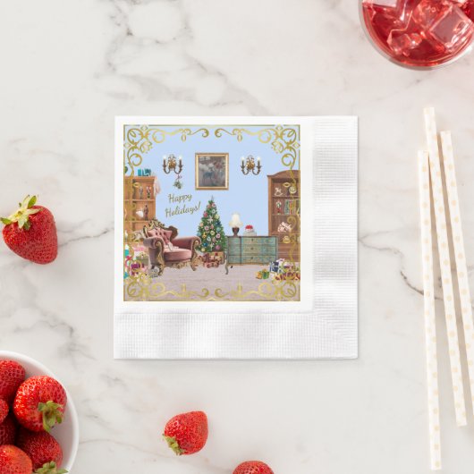 Ode to The Nutcracker Ballet Blue 縁ありカクテルナプキン (インサイチュ)