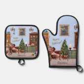 Ode to The Nutcracker Ballet Blue 鍋つかみ&鍋敷きセット (正面)