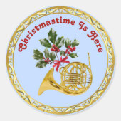 Ode to The Nutcracker Ballet Blue French Horn ラウンドシール (正面)