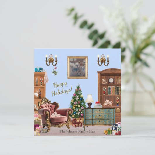 Ode to The Nutcracker Ballet Blue Holiday Card (スタンド正面)