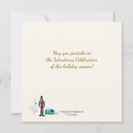 Ode to The Nutcracker Ballet Blue Holiday Card (裏面)