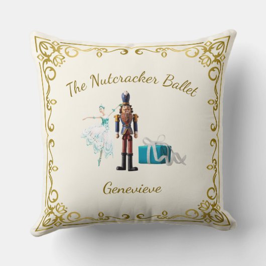 Ode to The Nutcracker Ballet Blue Throw Pillow クッション (裏面)