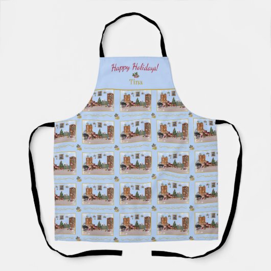 Ode to The Nutcracker Blue Scene Blue Accent エプロン (正面)