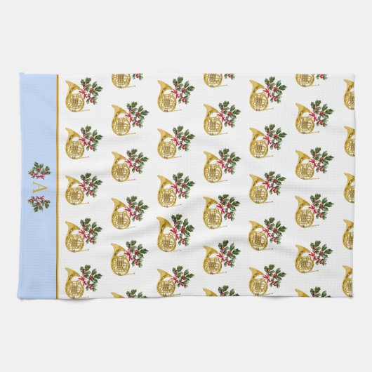 Ode to The Nutcracker French Horn Blue Accent キッチンタオル (横)