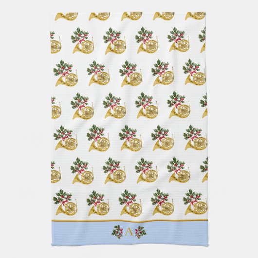 Ode to The Nutcracker French Horn Blue Accent キッチンタオル (縦)