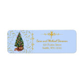 Ode to The Nutcracker Tree Blue Address Label ラベル (正面)