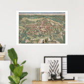 Odenseの地図， 'Civitates Orbis Terrarum'からの'by ポスター (ホームオフィス)