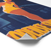 Odense Denmark,泳ぐ人,ヴィンテージ旅行ポスター ポスター (角)