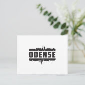 Odense Denmark City Skyline Cityscape Travel Gift ポストカード (スタンド正面)