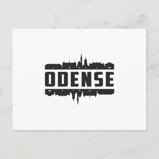 Odense Denmark City Skyline Cityscape Travel Gift ポストカード (正面)