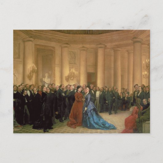 Odeonの劇場、パリ1869年(キャンバスの油) ポストカード (正面)