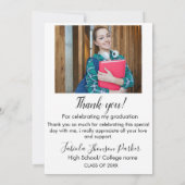 %odernスクリプトの卒業感謝していのメッセージ サンキューカード (裏面)