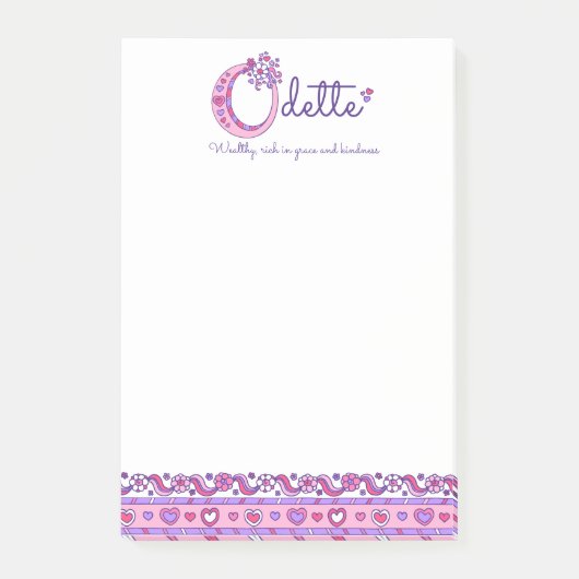 Odette O名パーソナライズされた前はノートを投稿することを意味する ポストイット (正面)